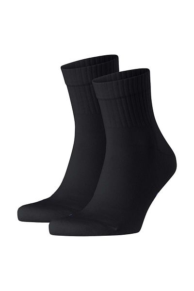 FALKE Unisex Socken 2er Pack - Kurzsocken, Baumwollmischung, Run Rib, Bündchen, einfarbig