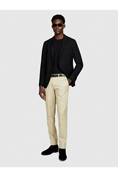Sisley Erkek Ekru Slim Fit Esnek Chino Pantolon