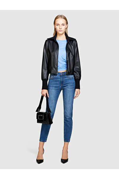 Sisley Kadın Denim Papeete Skinny Fit Yüksek Bel Denim Pantolon