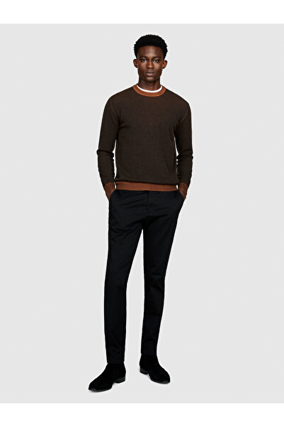 Sisley Erkek Siyah Slim Fit Esnek Chino Pantolon
