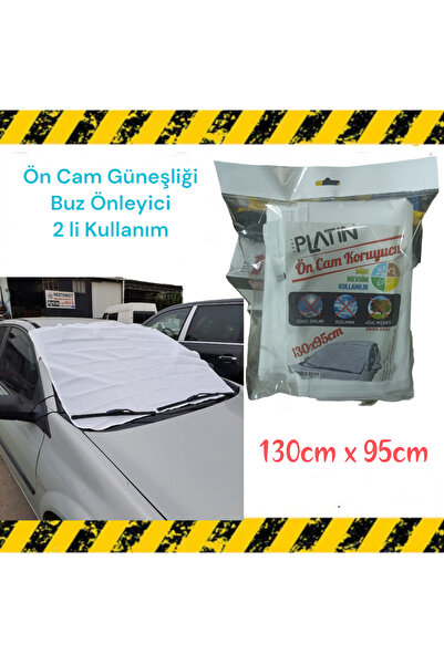 Redno Oto Ön Cam Güneşlik Ve Buz Önleyici 2 li Kullanım 130cm x 95cm Yıkanabi...