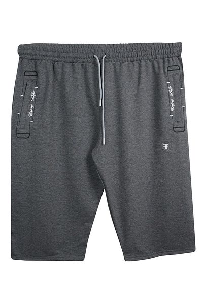 marufshop Embroidered Combed Cotton Capri Anthracite Suitable For Male Plus Size 115-154 Weight