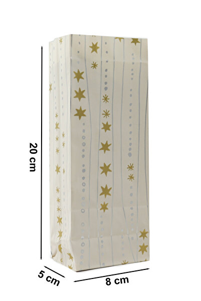 repro design Yılbaşı Temalı Kese Kağıdı 8x20x5 Cm 10 Adet Model:9