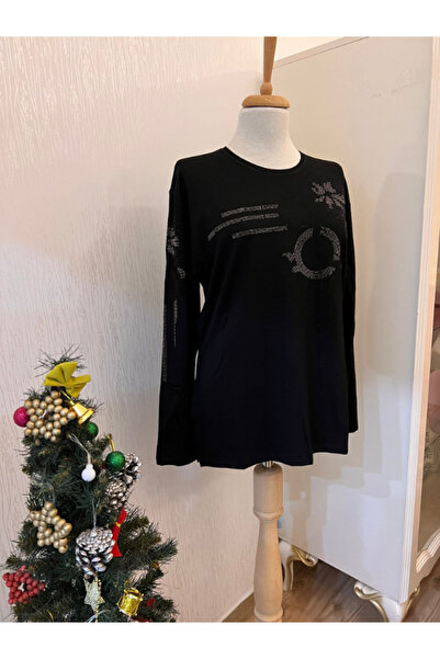 DENİZLİFE Anne Penye Taş Detaylı Likralı Bluz