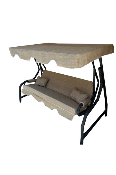 Vip Home Concept Lüks DUCK Vip Salıncak Minder Seti 3 Kişilik 10 CM Süngerli Tenteli-SÜTLÜ KAHVE-Salıncak Minderi