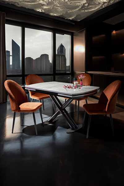 Eymense Karen 4 Sandalyeli Açılır Mutfak Masa Takımı