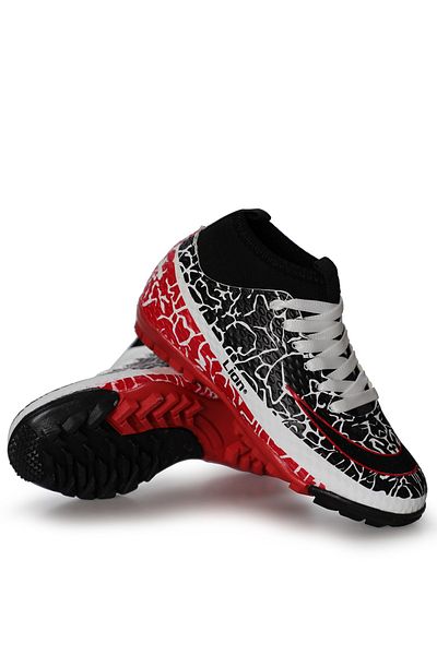 Freemax Freemax.1071CCKHS - Children's Football Shoes for Carpet and Field, with Warranty and Socks, White Black
