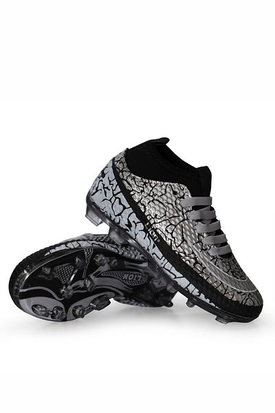 Freemax Freemax.1071 Unisex Μαύρα Ασημένια Παπούτσια Ποδοσφαίρου - Με Κάλτσες