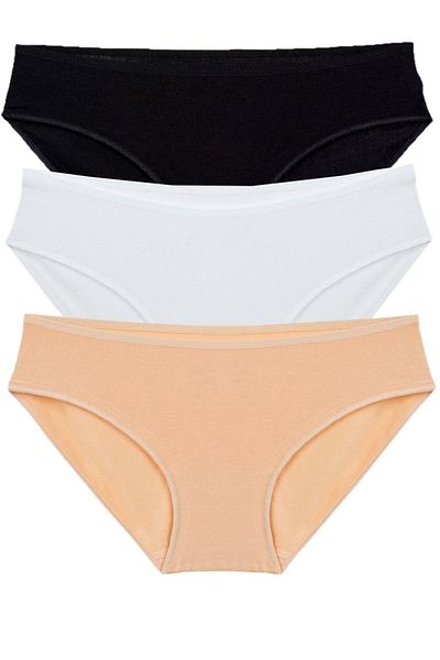 BSM Chiloți de bikini din 3 piese modal pentru femei 48333