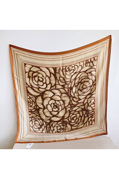 AWAM SILK وشاح فيسكوز حريري بنمط الكاميليا 90*90 سم