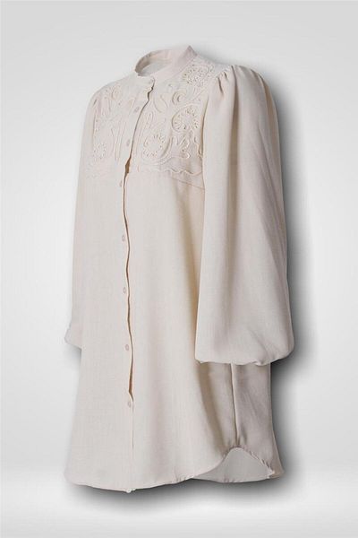 Hilal Moda Sc 2027 Chest Embroidered Tunic