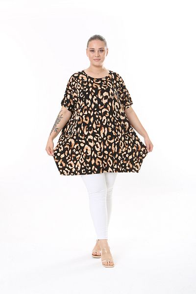 XL Modam Leopard Printed Women's Tunic - Lycra