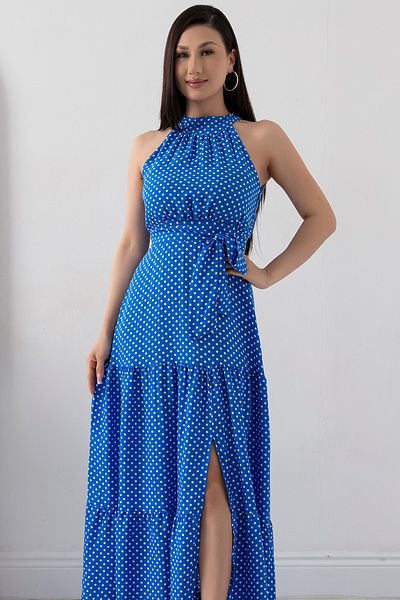PULLIMM Halter Neck Polka Dot Dress - NY4233