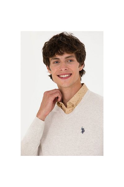 U.S. Polo Assn. Men's Basic V-Neck Sweater 100% Cotton
