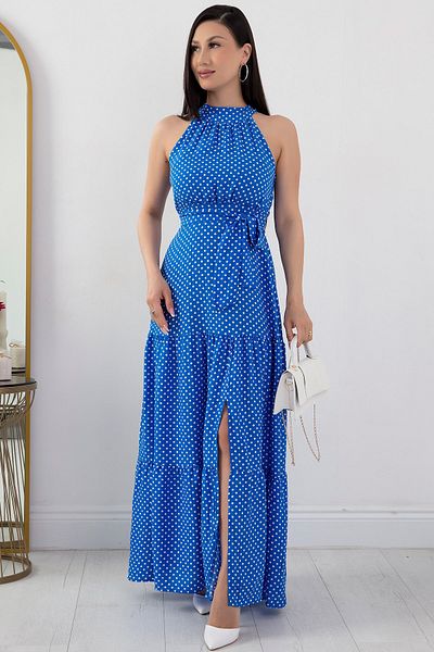 PULLIMM Halter Neck Polka Dot Dress - NY4233