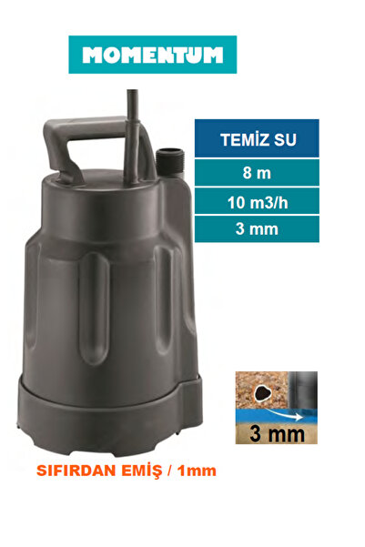Momentum PKS-370L -370W-220V- ŞAMANDIRASIZ MANUEL ÇALIŞAN SIFIRDAN EMİŞLİ DRENAJ DALGIÇ POMPASI