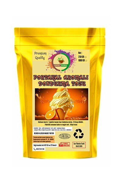 coffee Naturelle Portakal Aromalı Dondurma Karışım Tozu - 250 gr