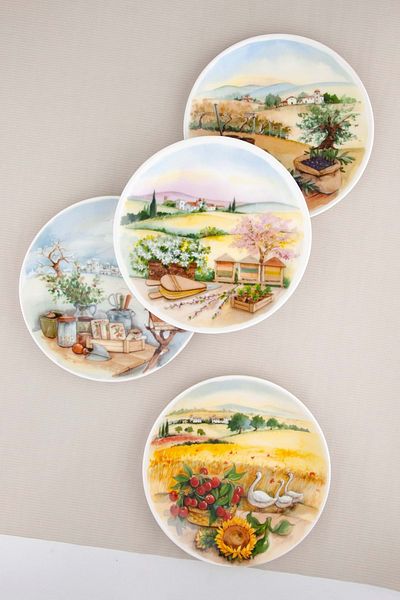 Bursa Porselen Dekor Seasons 4-piece porcelain cake plate