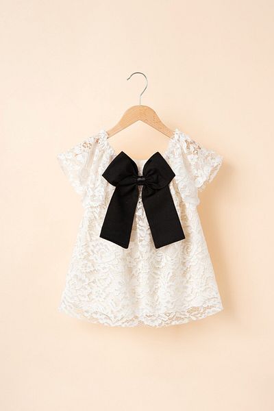 Banamio Giselle Baby Girl Child Bow Detailed Brode Tulle Dress