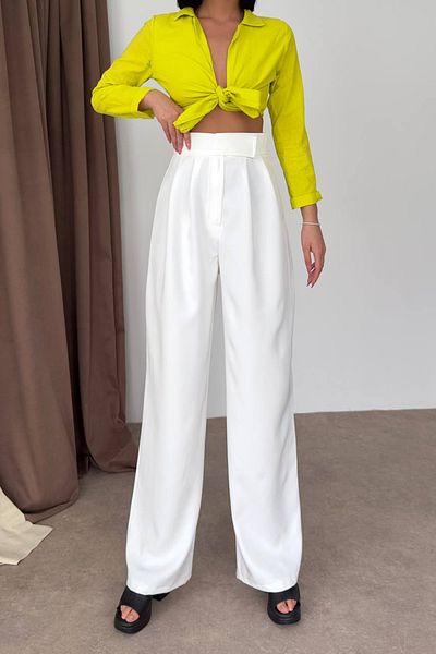 Neşeli Butik women's atlas fabric velcro palazzo pants GTS029