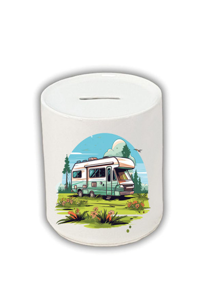 lili hediyelik Pușculiță din ceramică imprimată pentru rulotă - Pușculiță pen...