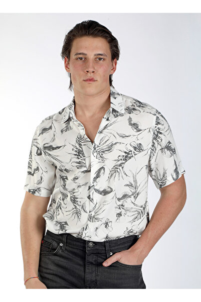 Lee Cooper Ανδρικό πουκάμισο εκρού - κανονική εφαρμογή, 242 LCM, 241003 ΓΙΑΣΟΛ