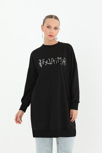 Meryemce Butik Φούτερ PUANE με πέτρινη λεπτομέρεια