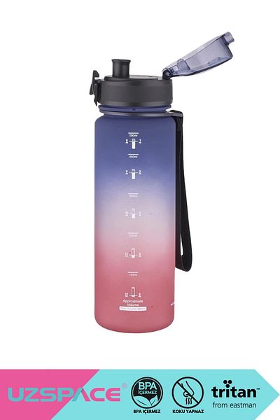 Uzspace 500ml New Collection Double Color Leakproof BPA Free Tritan Water Bottle with Lockable Lid