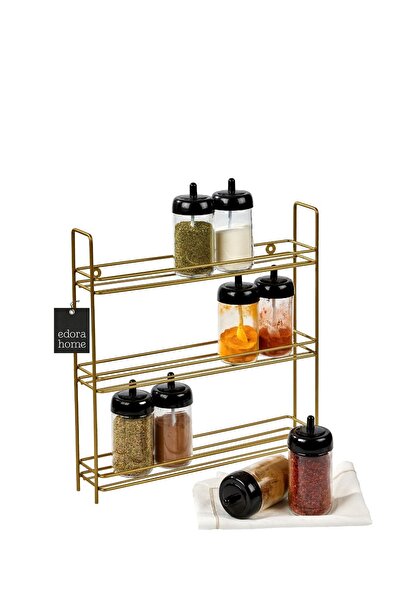 Edora Home Raft suspendabil pe perete din aur cu 3 niveluri, suport pentru co...