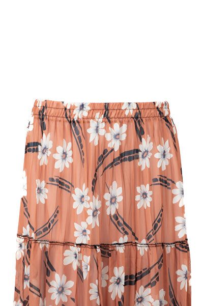 Oppland Весняна спідниця з квітковим принтом з шифону - з підкладкою, еластичним поясом і зручним кроєм