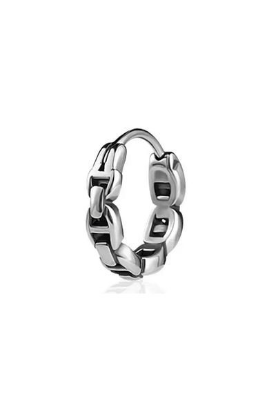 Jaida Moda Viking Designed Unisex Silver Gothic Hoop Earrings