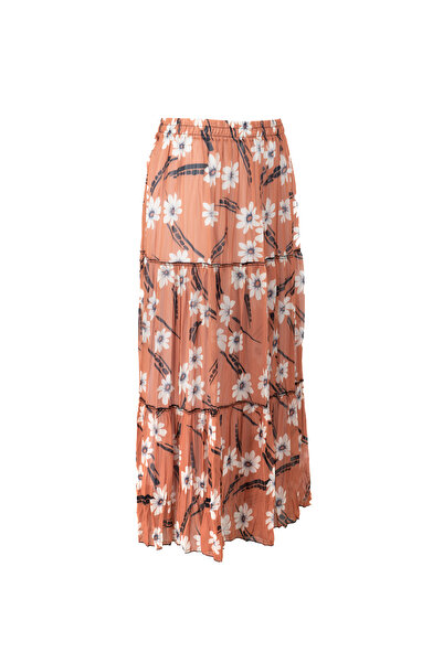 Oppland Весняна спідниця з квітковим принтом з шифону - з підкладкою, еластичним поясом і зручним кроєм