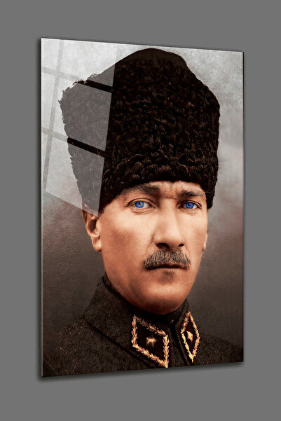 BV DEKOR ATATÜRK  PORTRE CAM TABLO - OFİS DEKORASYON - 4 MM KIRILMAZ TEMPERLİ...