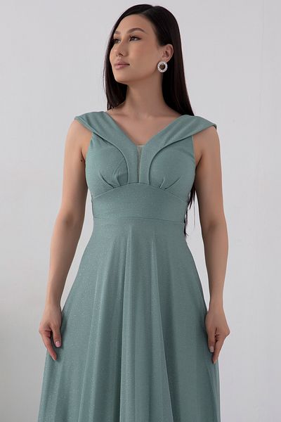 PULLIMM Rochie de seara lunga din tul cu sclipici - 13280