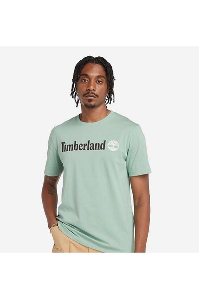 Timberland Μπλουζάκι με κοντό μανίκι με πράσινο γρανίτη γραμμικό λογότυπο