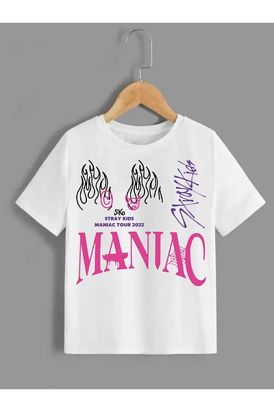 Pisa Art Тениска Stray Kids Maniac (Унисекс) за деца и младежи, висококачествена материя