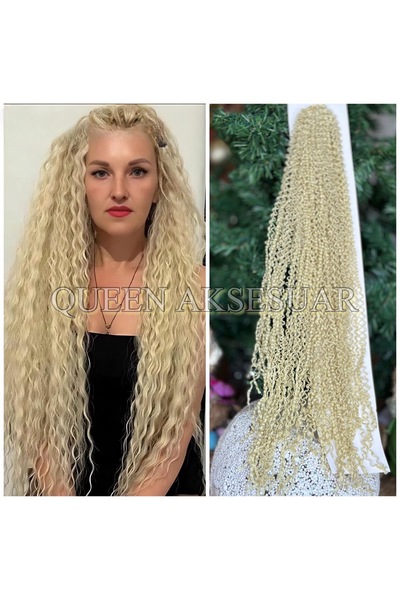 Queen Nelly Afrika Brezilya rasta afro uzun örgü postiş saçı tost kıvırcık dalgalı sarı karnaval