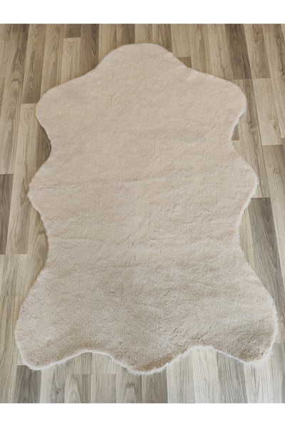 KuzeyCarpet Koyu Krem Renk Peluş Post