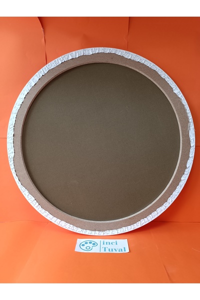 İNCİ TUVAL 100 cm Daire Yuvarlak Tuval Profesyonel 1.Kalite PAMUK 380g/m2 Dokulu Astarlı Gergin Arkadan Zımbalı