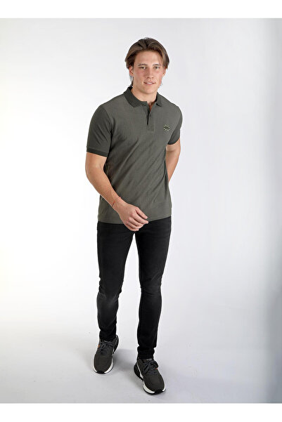 Lee Cooper Khaki Men's Polo T-Shirt 242 Lcm 242032 Navagoi̇ Khaki