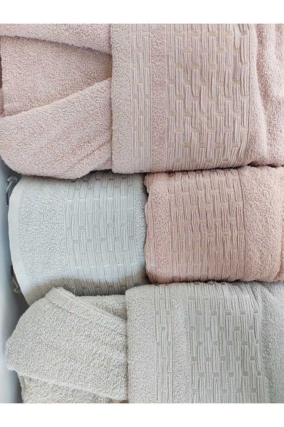 TEKSTİLCİ 6 Piece Double Dowry Family Bathrobe Set