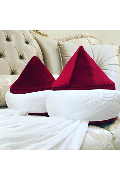 sehzadegiyim Hakkani Model Bordo Beyaz Sarık