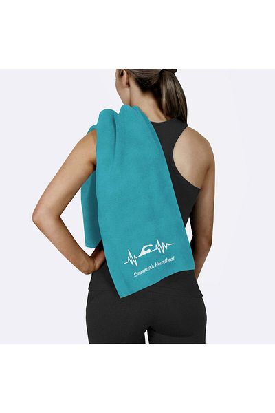 The Lucid Lab Swimmers Heartbeat Turquoise Sports Towel