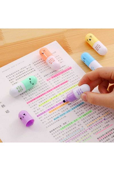 Meyra Accessories 1 Pack of 6EmojiFace Pill Shape - CuteMiniPens Preschool Gift
