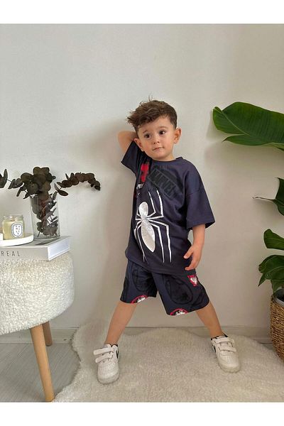 MİNİKO KİDS MEN'S CHILD KNITTED MEN'S COTTON SHORTS SET