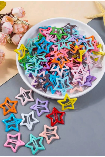 MioArt Set de catarame metalice din silicon de culoare stea, 6 piese