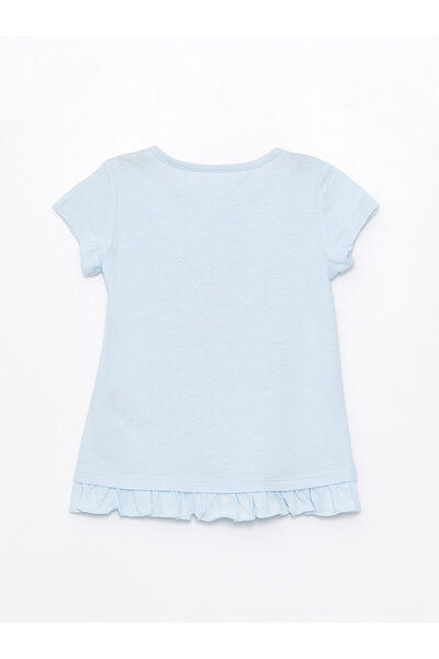 LC Waikiki Tričko s krátkým rukávem a výstřihem s potiskem pro holčičku