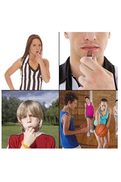 Valetto Fluier de cutremur din metal inoxidabil de calitate 2 buc, arbitru, fluier de salvare