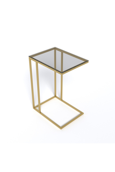 Evka Mobilya Everly C Sehpa Gold Füme Cam