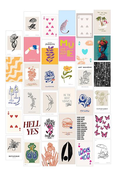 Postifull Σετ αφίσας Collage - 35 τεμάχια χωρίς πλαίσιο 10*15cm - με αυτοκόλλητο δώρο